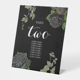Gothic Halloween Black Rose Hochzeit Tischnummer Sockelschild