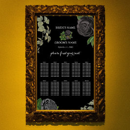 Gothic Halloween Black Rose Hochzeitsdiagramm Poster