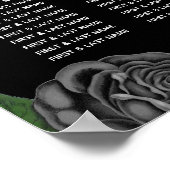 Gothic Halloween Black Rose Hochzeitsdiagramm Poster (Ecke)