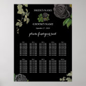 Gothic Halloween Black Rose Hochzeitsdiagramm Poster (Vorne)