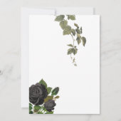 Gothic Halloween Black Rose White Wedding Einladung (Rückseite)