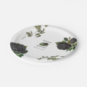 Gothic Halloween Black Rose White Wedding Pappteller (Schrägansicht)