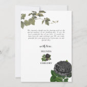 Gothic Halloween Black Roses White Wedding Dankeskarte (Rückseite)