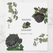 Gothic Halloween Black Roses White Wedding Weinetikett (Einzelnes Label)