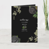 Gothic Halloween Black Wedding Order of Service Programm (Vorderseite)