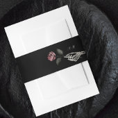 Gothic Halloween Black Wedding Skeleton Hand Rose Einladungsbanderole