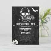 Gothic Halloween Boos Befor I Dos Brautparty Einladung (Stehend Vorderseite)