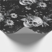 Gothic Halloween Botanisches Skulls-Muster Geschenkpapier (Ecke)