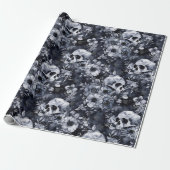 Gothic Halloween Botanisches Skulls-Muster Geschenkpapier (Ungerollt)