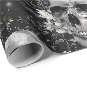 Gothic Halloween Botanisches Skulls-Muster Geschenkpapier (Rolleneckpunkt)