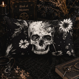 Gothic Halloween Botanisches Skulls-Muster Lendenkissen