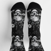 Gothic Halloween Botanisches Skulls-Muster Socken (Oben)