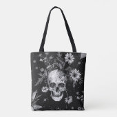 Gothic Halloween Botanisches Skulls-Muster Tasche (Rückseite)