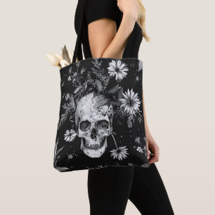 Gothic Halloween Botanisches Skulls-Muster Tasche