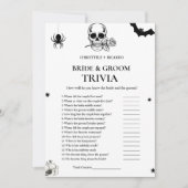 Gothic Halloween Bräune & Groom Trivia Game Card Ankündigung (Vorderseite)
