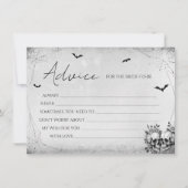 Gothic Halloween Brautparty Advice Card Einladung (Vorderseite)
