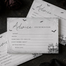 Gothic Halloween Brautparty Advice Card