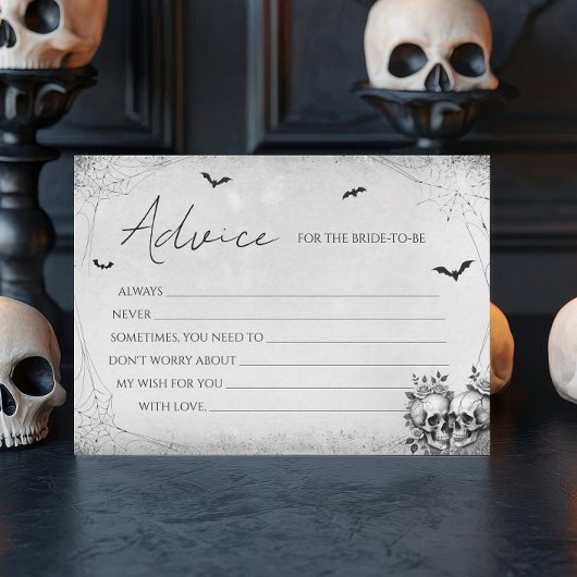 Gothic Halloween Brautparty Advice Card Einladung