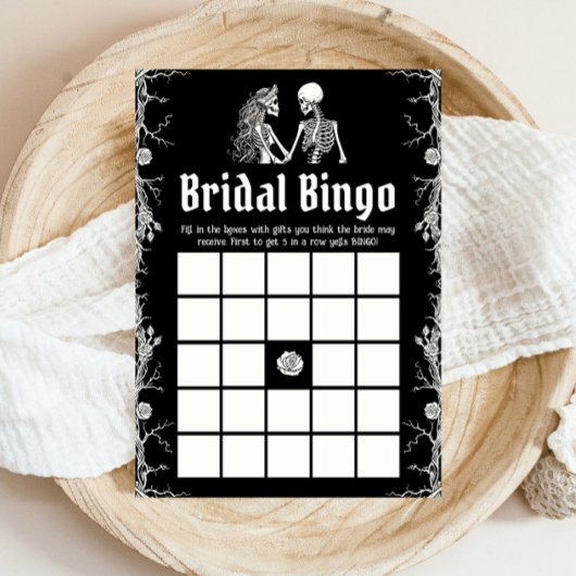 Gothic Halloween Brautparty Bridal Bingo Game Einladung