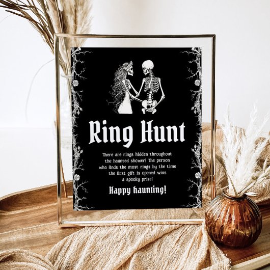 Gothic Halloween Brautparty Ring Hunt Game Poster