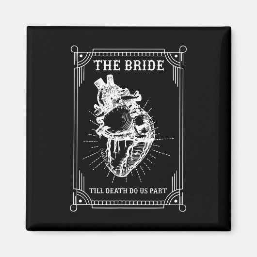 Gothic Halloween Bride Groom Wedding Bachelorette Magnet (Vorne)