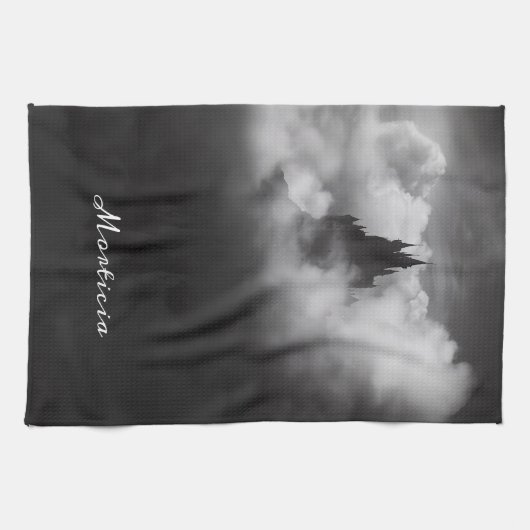 Gothic Halloween Castle Black Wohngestaltung Geschirrtuch (Horizontal)