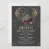 Gothic Halloween Couples Dusche Verlobung Einladung (Vorderseite)