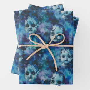 Gothic Halloween Creepy Dolls Spooky Season Geschenkpapier Set
