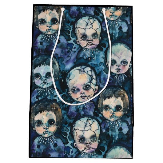 Gothic Halloween Creepy Dolls Spooky Season Mittlere Geschenktüte (Rückseite)