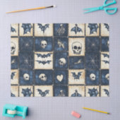 Gothic-Halloween-Denim-Patchwork-Muster Seidenpapier (Basteln)