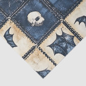 Gothic-Halloween-Denim-Patchwork-Muster Seidenpapier (Detail)