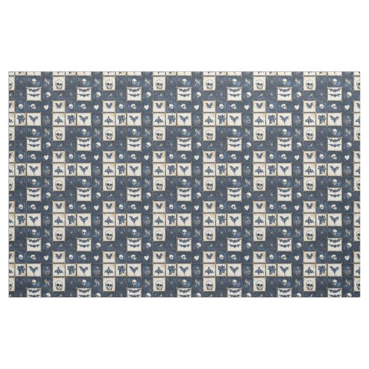 Gothic Halloween Denim Patchwork Pattern Stoff (Fat Quarter (45,7 x 55,9 cm))