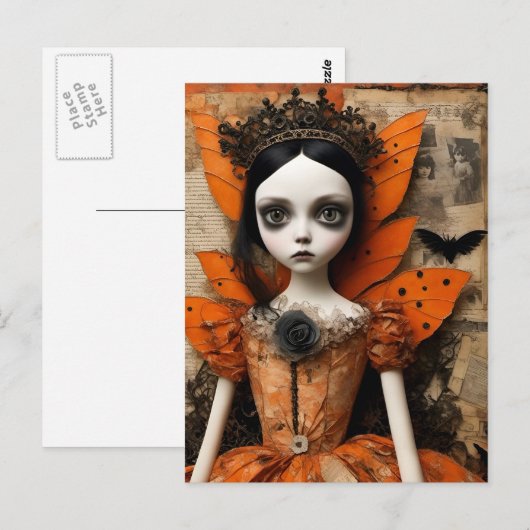 Gothic Halloween Doll Postkarte (Vorne/Hinten)