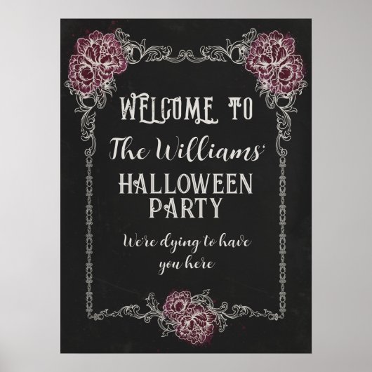 Gothic Halloween Editable Party Event Sign Poster (Vorne)