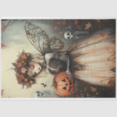 Gothic Halloween Fairy Skeleton mit Pumpkin Seidenpapier (Vorderseite)