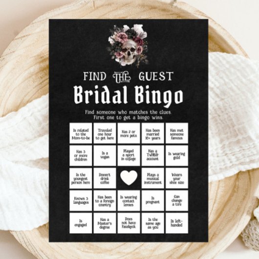 Gothic Halloween Finde das Game Bridal Bingo Einladung