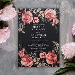Gothic Halloween Floral Wedding Einladung