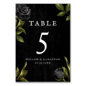 Gothic Halloween Floral Wedding Tischnummer (Rückseite)