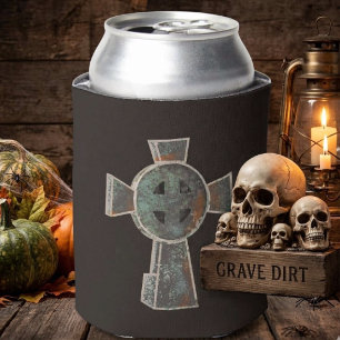 Gothic Halloween Friedhof Grabkreuz Zeichnung Dosenkühler