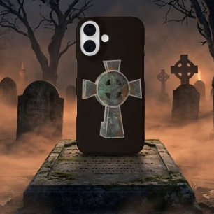 Gothic-Halloween-Friedhof-Grabstein-Kreuz-Zeichnun iPhone 16 Hülle