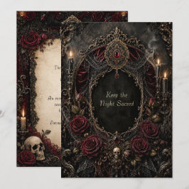 Gothic Halloween Geburtstagsball Merken Sie sich d Einladung