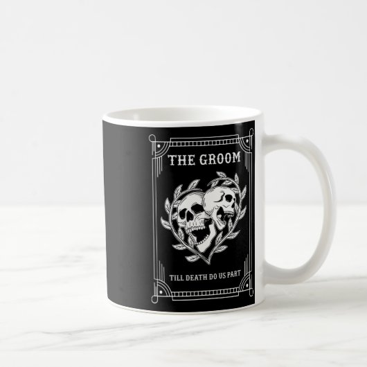 Gothic Halloween Groom Bride Wedding Bachelorette Kaffeetasse (Rechts)
