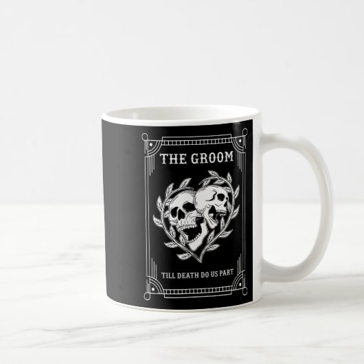 Gothic Halloween Groom Bride Wedding Bachelorette Kaffeetasse (Rechts)