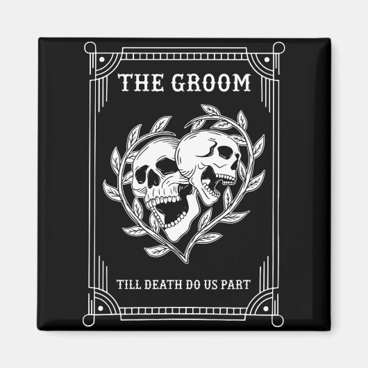Gothic Halloween Groom Bride Wedding Bachelorette Magnet (Vorne)