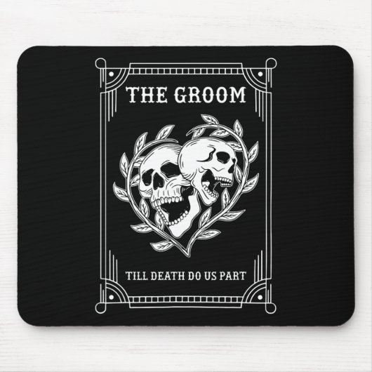 Gothic Halloween Groom Bride Wedding Chelorette Pa Mousepad (Vorne)