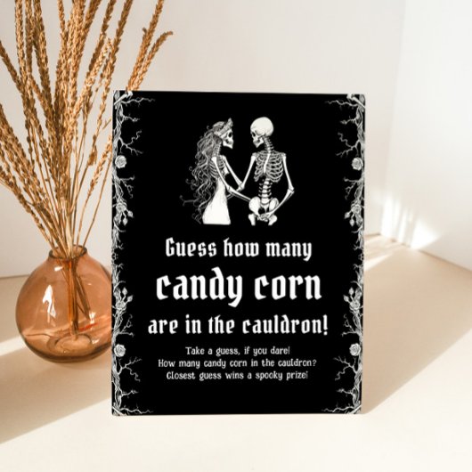 Gothic Halloween Guess Wie viele Candy Corn Game Sockelschild