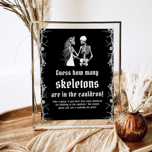 Gothic Halloween Guess Wie viele Skeletons Spiel Poster
