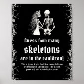 Gothic Halloween Guess Wie viele Skeletons Spiel Poster (Vorne)