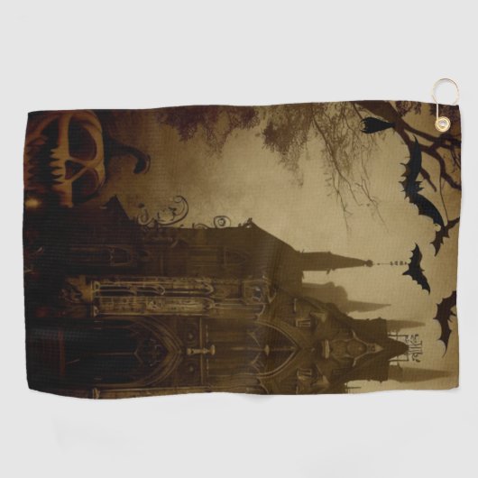 Gothic/Halloween/Herbst/Kürbis Golfhandtuch (Horizontal)