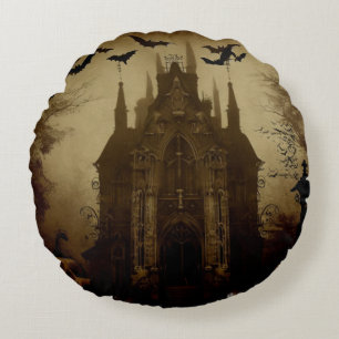 Gothic/Halloween/Herbst/Kürbis Rundes Kissen